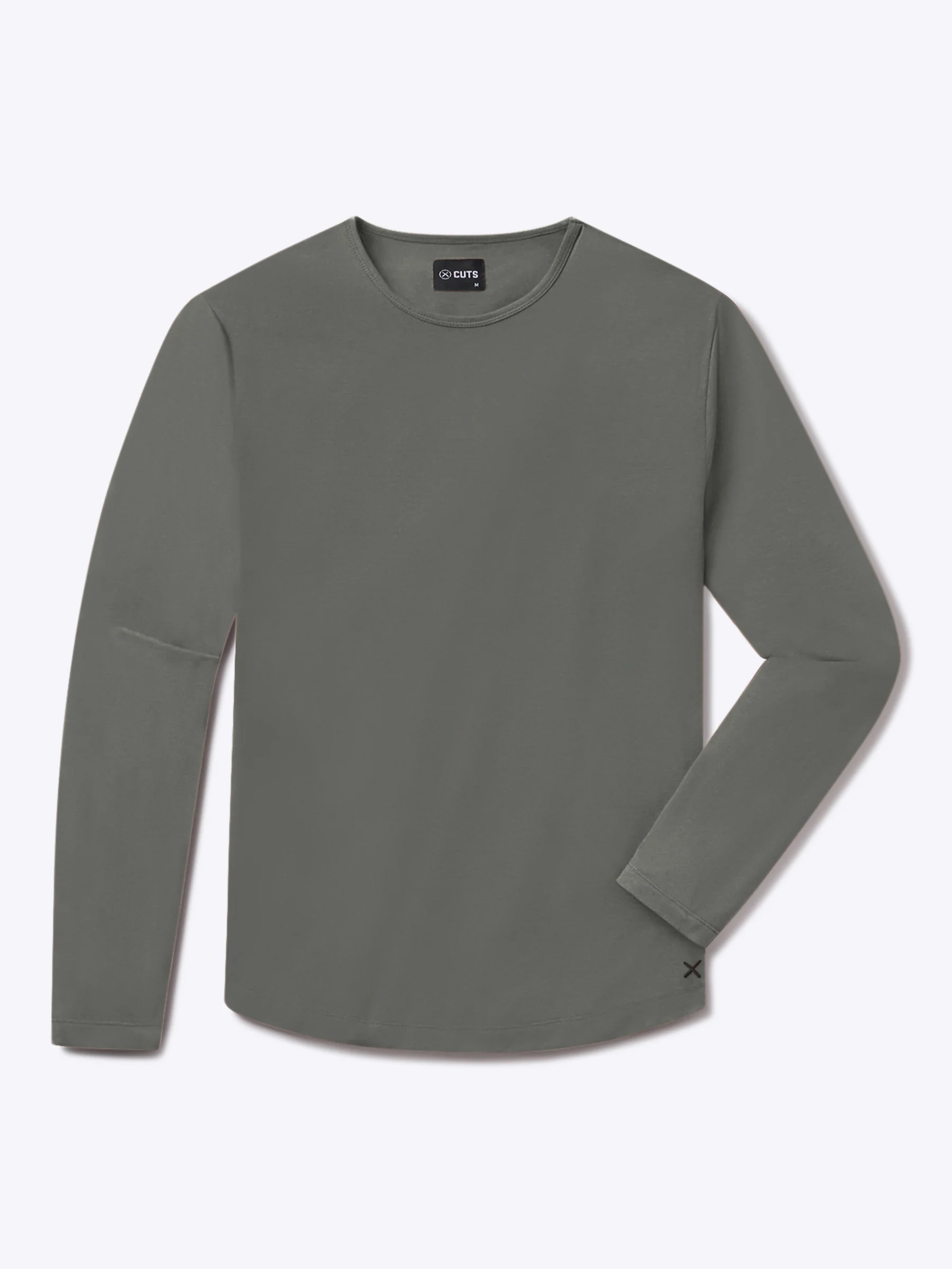 AO Long Sleeve Curve-Hem Tee | Castor Grey Signature-Fit PYCA Pro®