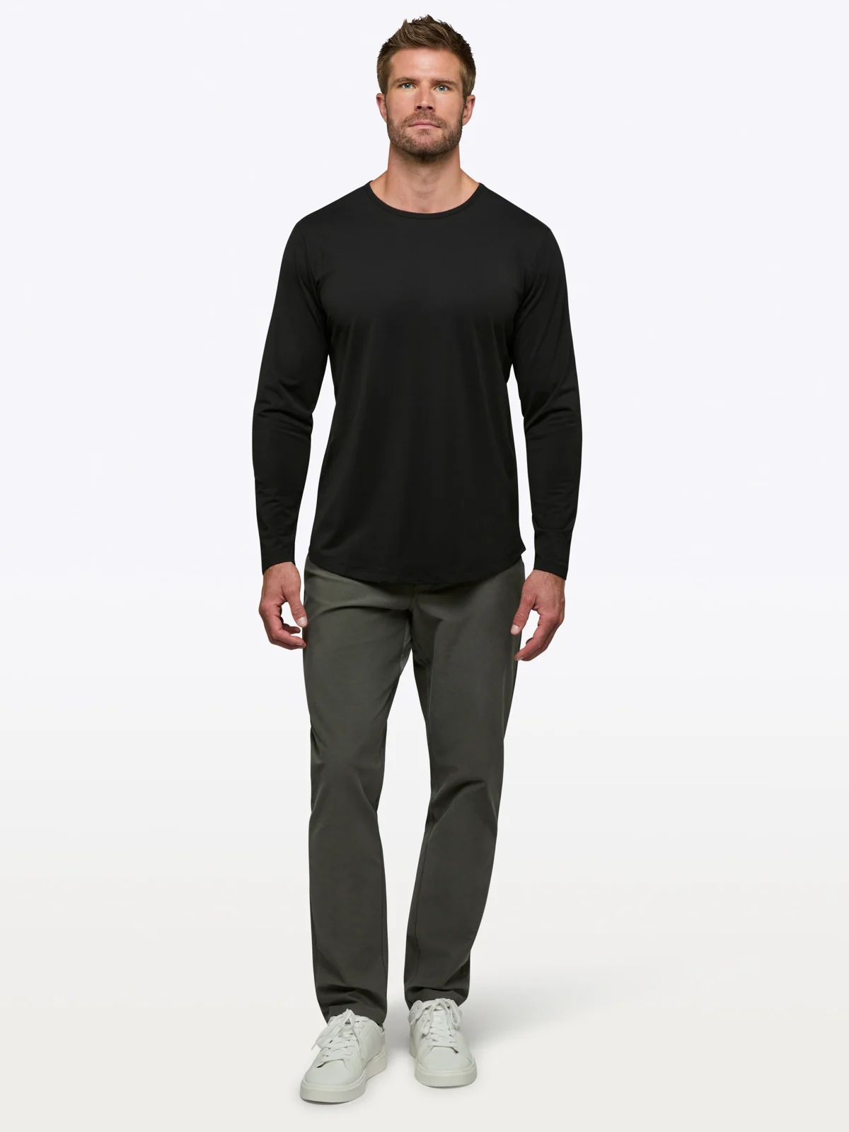 AO Long Sleeve Curve-Hem Tee | Black Signature-fit PYCA Pro® - Image 3