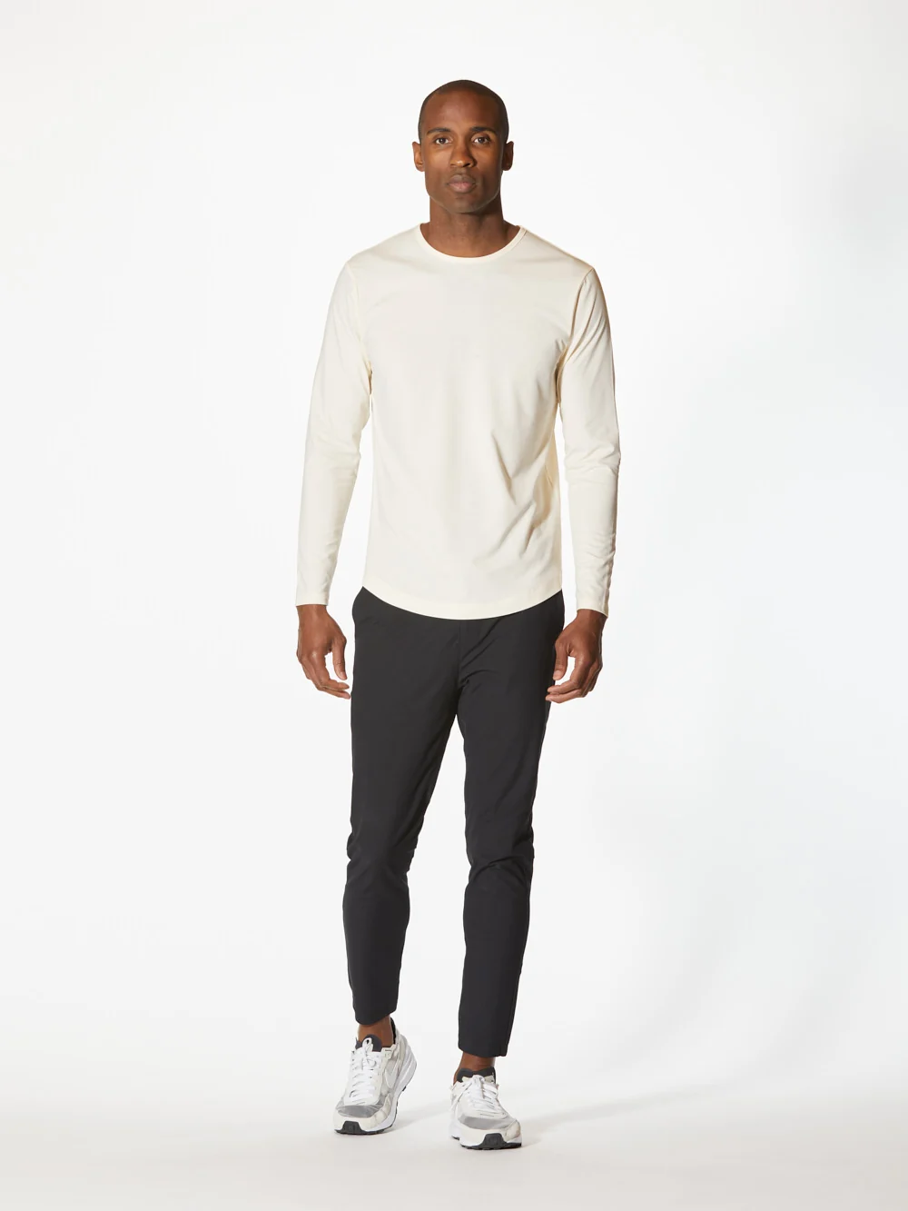 AO Long Sleeve Curve-Hem Tee | Ivory Signature-fit PYCA Pro® - Image 4