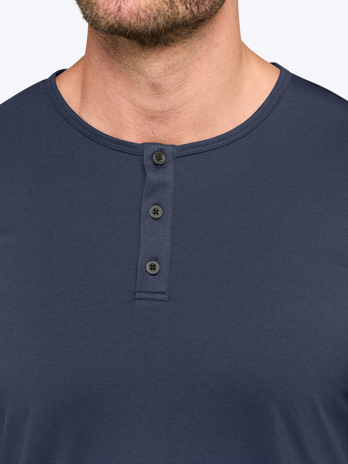 AO Long Sleeve Henley Curve-Hem | Pacific Blue Signature-fit PYCA Pro® - Image 5