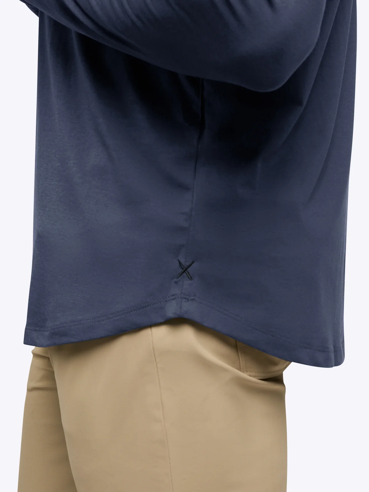 AO Long Sleeve Henley Curve-Hem | Pacific Blue Signature-fit PYCA Pro® - Image 6