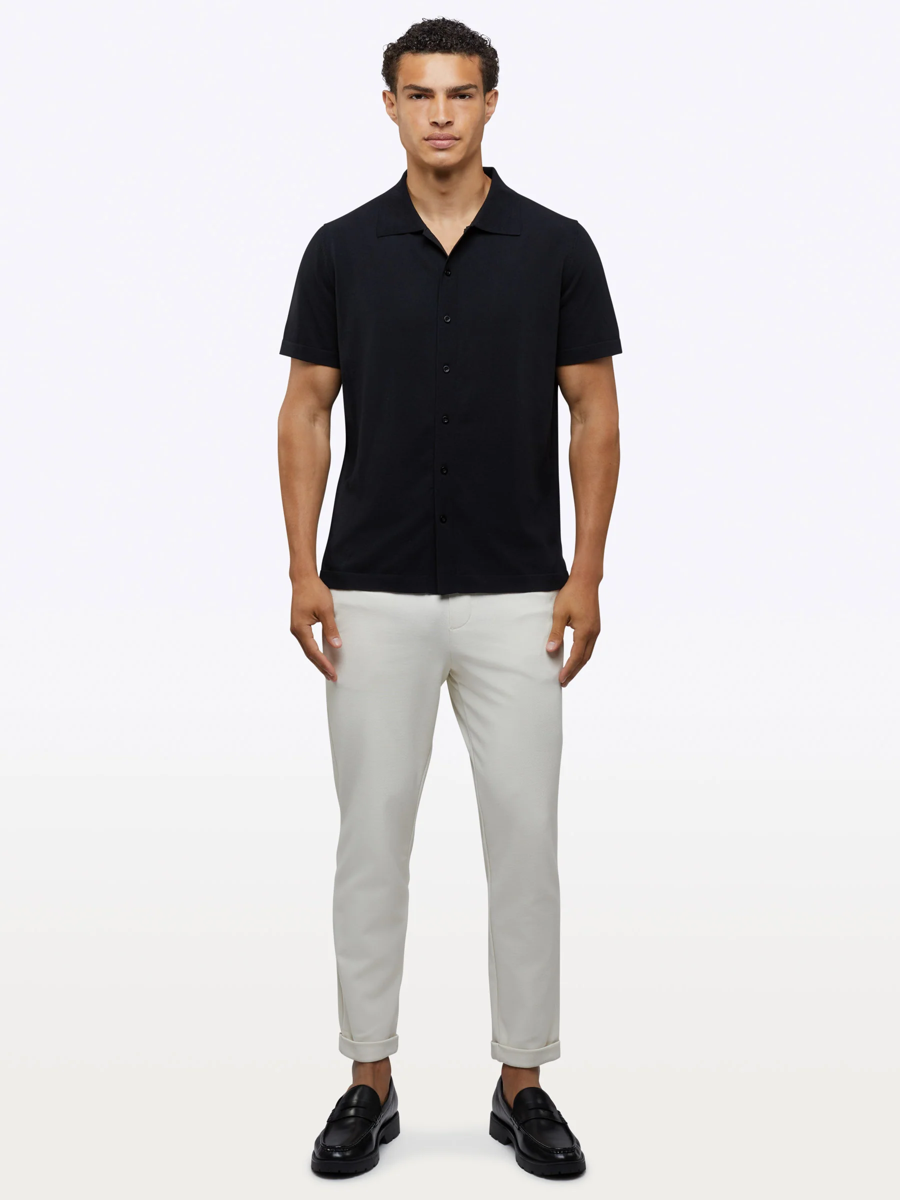 Riviera Knit Button Up | Black Signature-Fit - Image 5