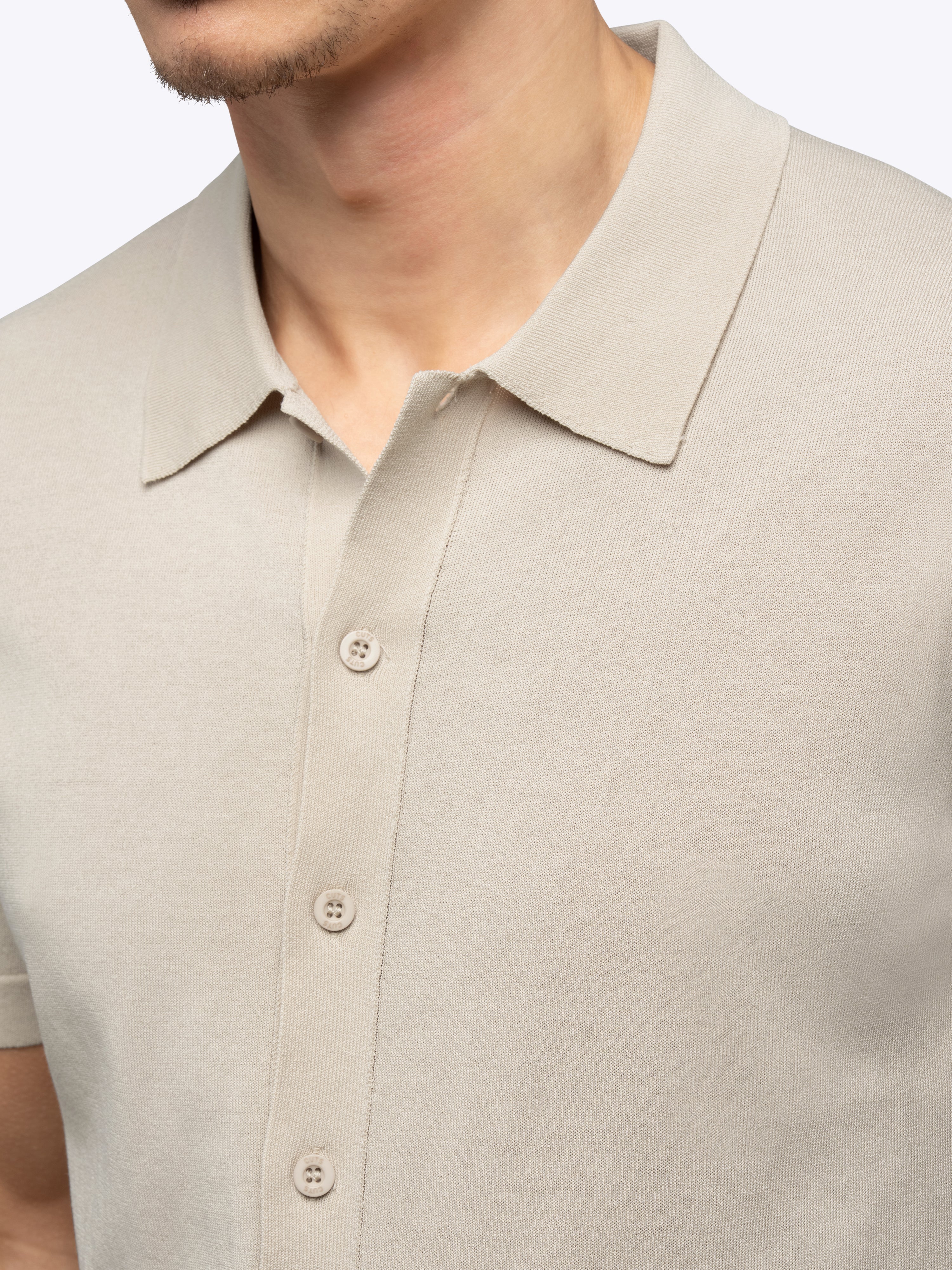 Riviera Knit Button Up | Sand Dune Signature-Fit - Image 7