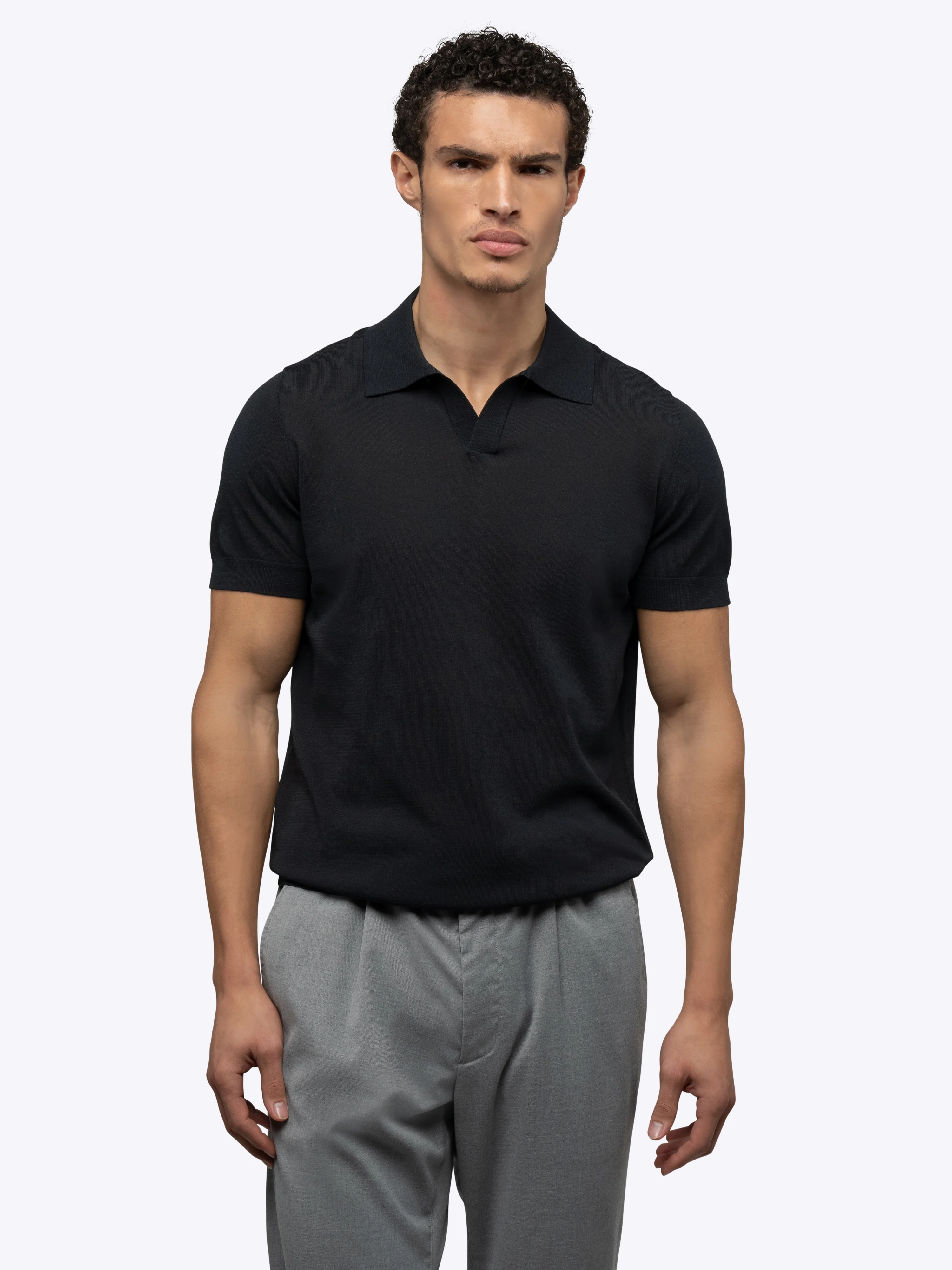 Riviera Knit Polo | Black Signature-Fit - Image 3