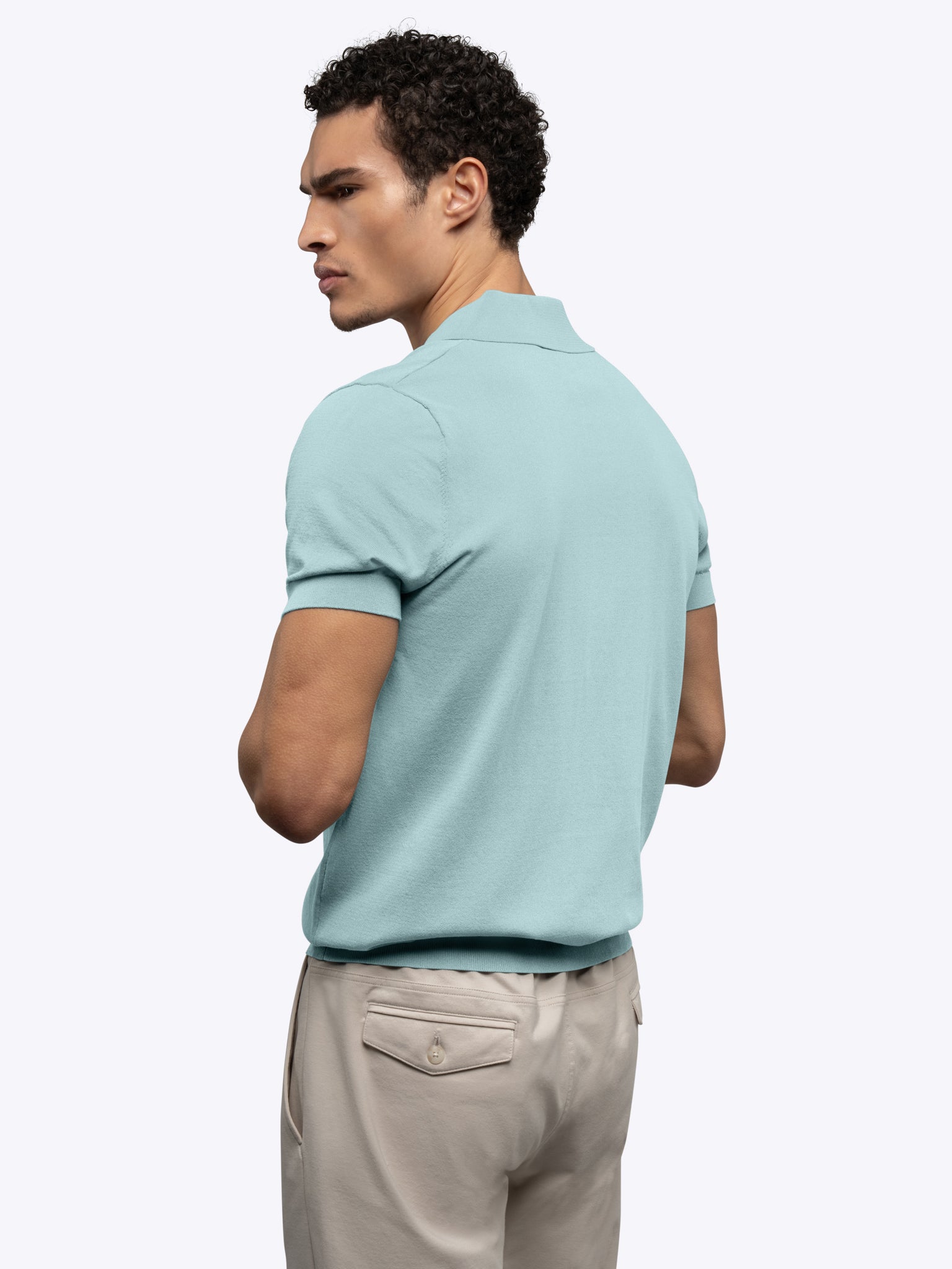 Riviera Knit Polo | Sterling Blue Signature-Fit - Image 3