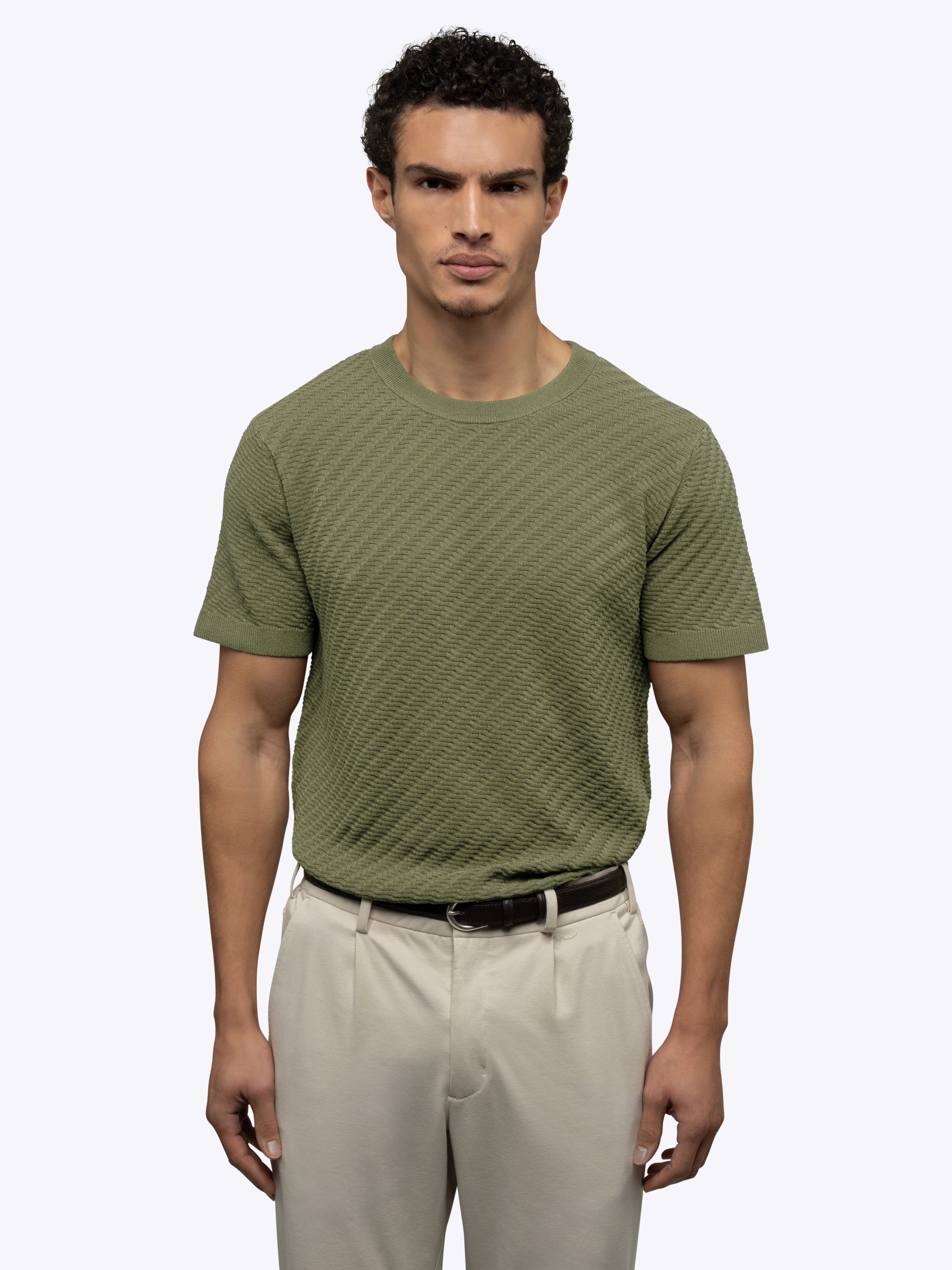 Riviera Knit Textured Tee | Capers Signature-Fit - Image 3