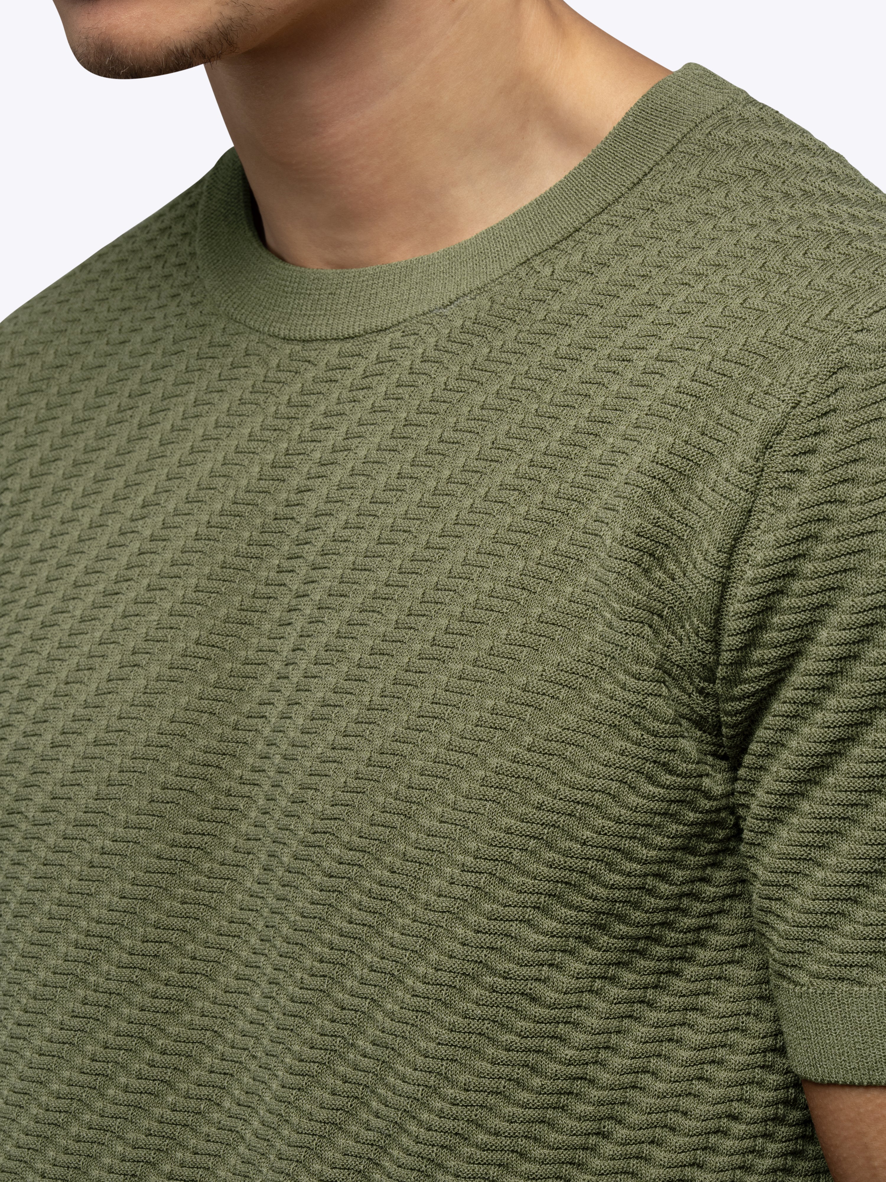 Riviera Knit Textured Tee | Capers Signature-Fit - Image 4