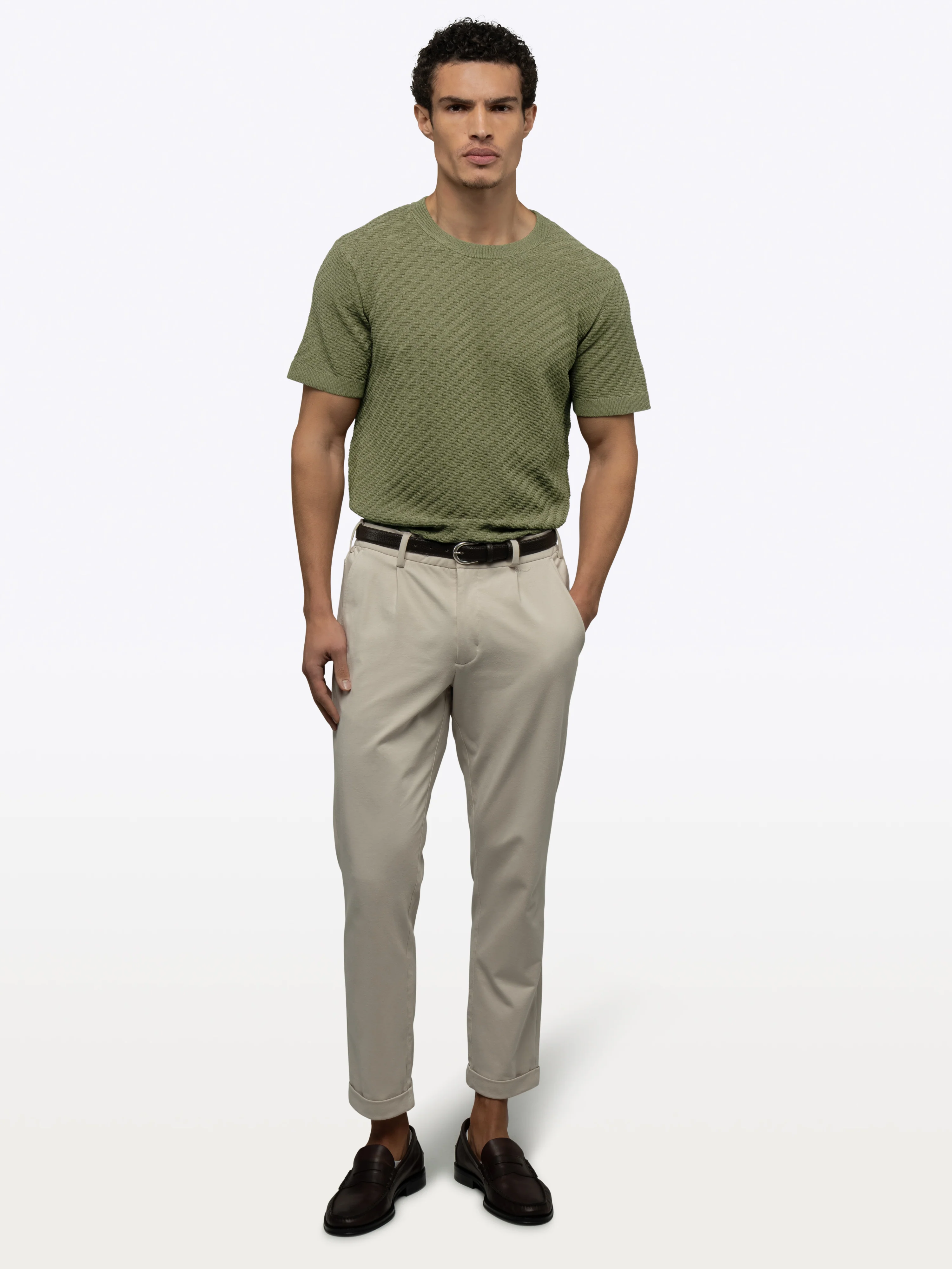 Riviera Knit Textured Tee | Capers Signature-Fit - Image 5