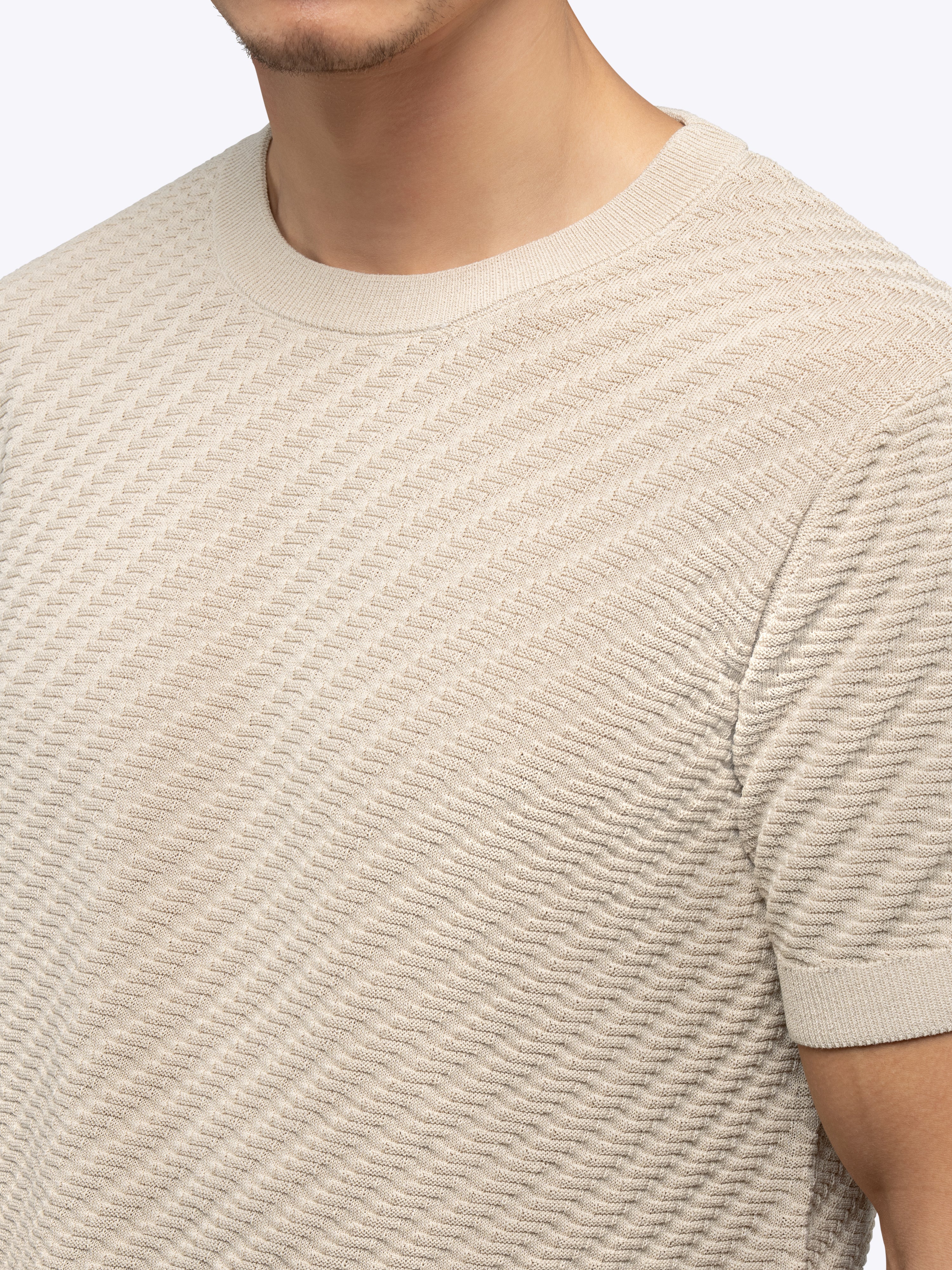 Riviera Knit Textured Tee | Sand Dune Signature-Fit - Image 6