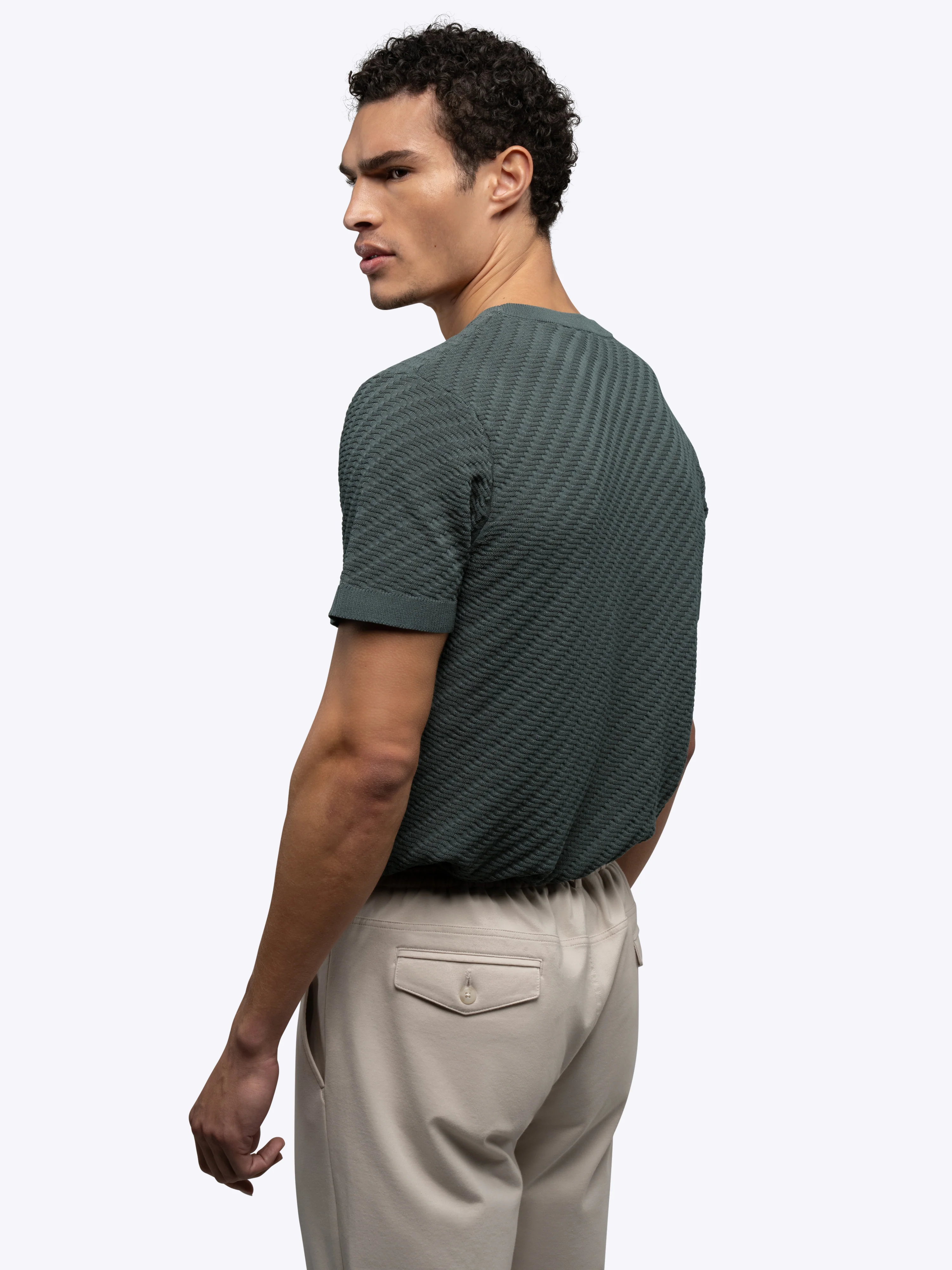 Riviera Knit Textured Tee | Urban Chic Signature-Fit - Image 3