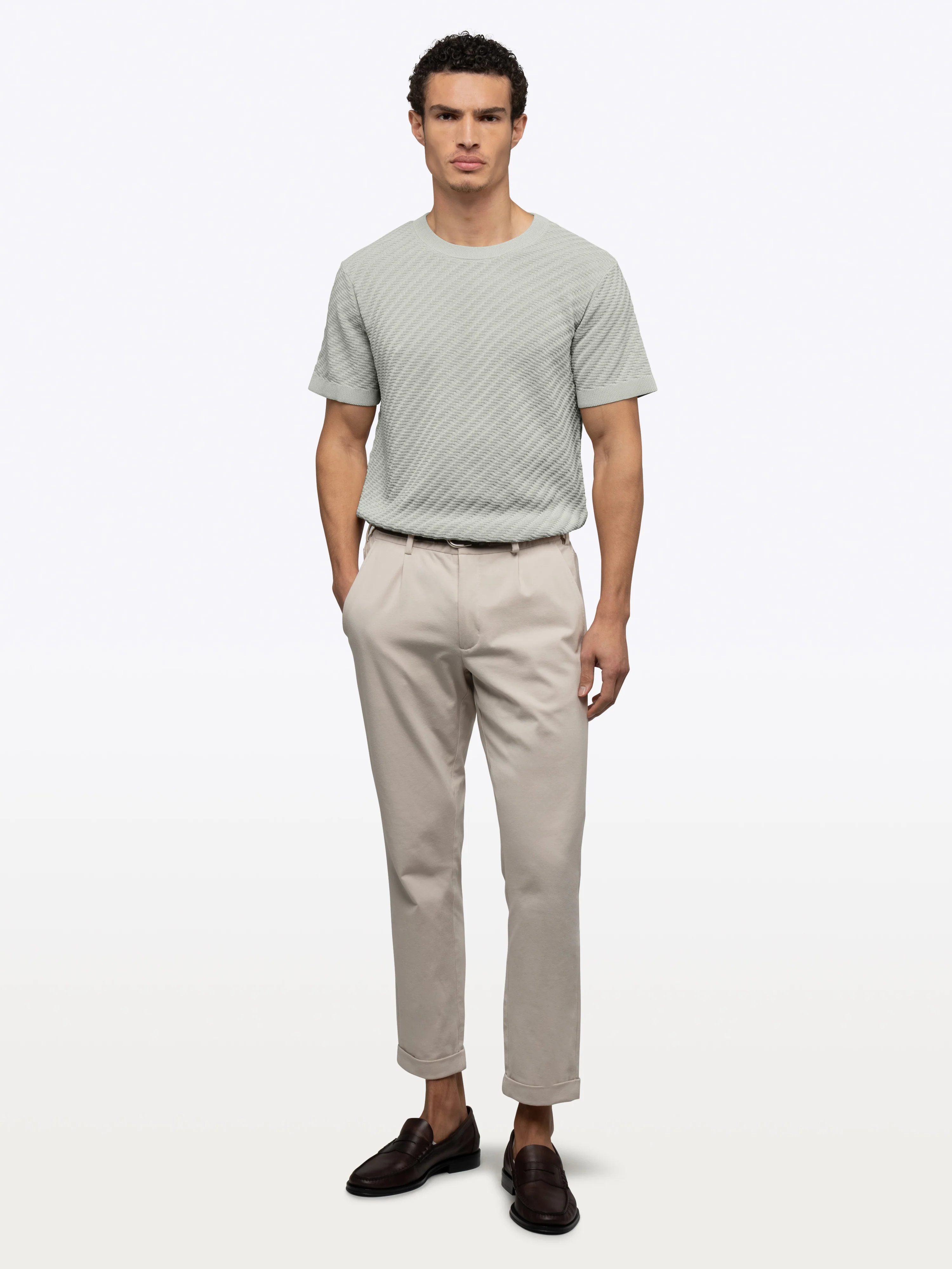 Riviera Knit Textured Tee | Morning Dove Signature-Fit - Image 4