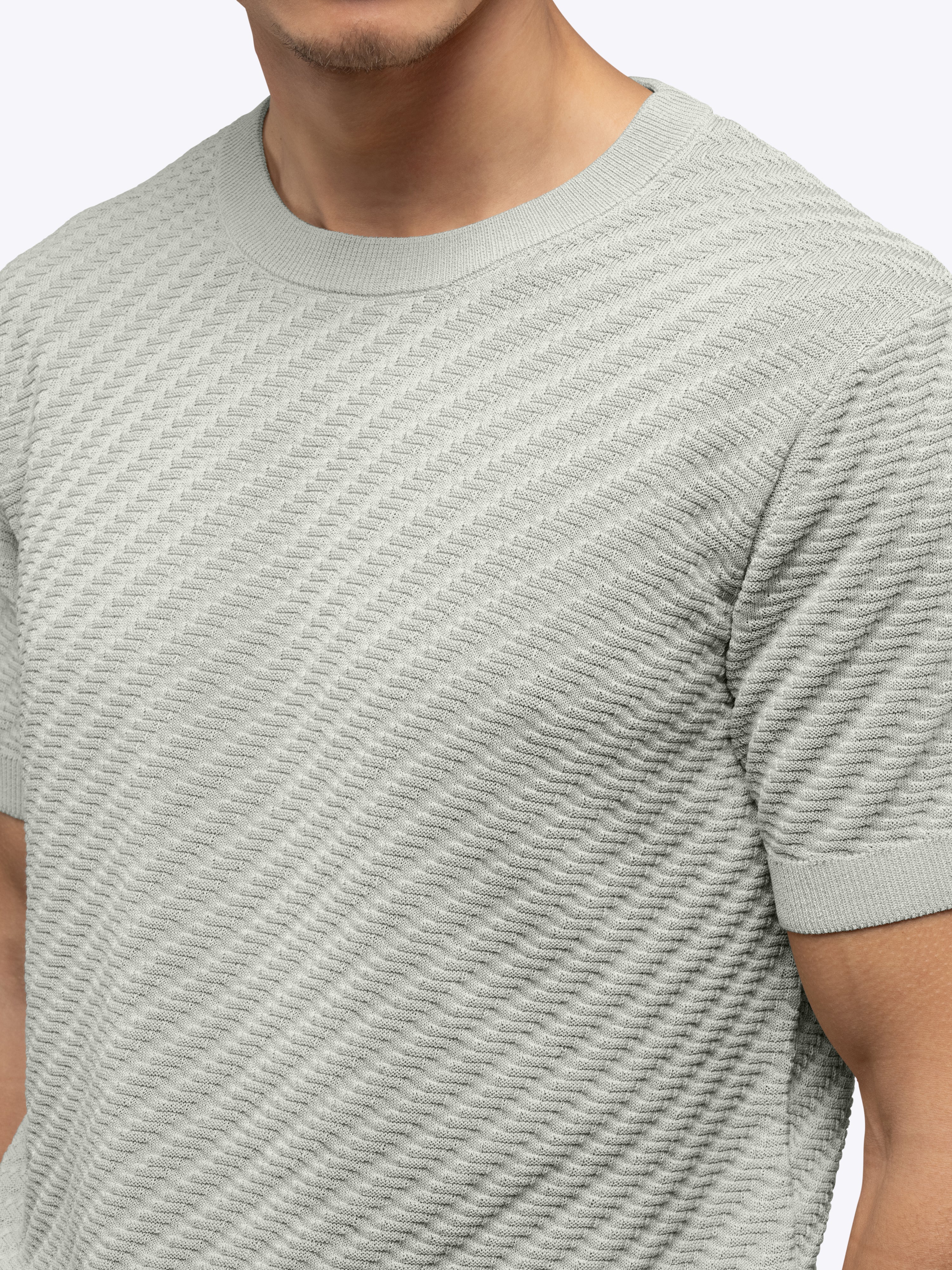 Riviera Knit Textured Tee | Morning Dove Signature-Fit - Image 5