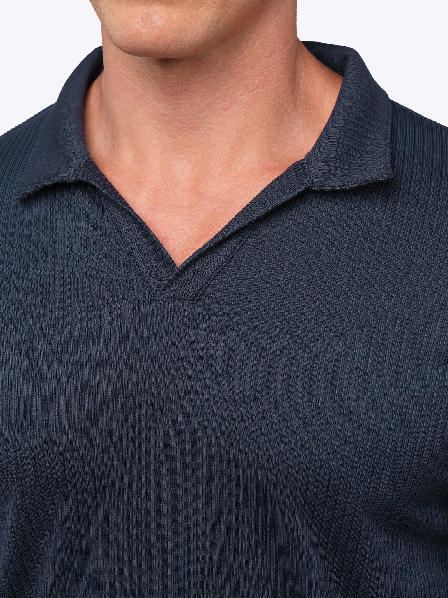 SoHo Ribbed Polo | Pacific Blue Signature-Fit - Image 4
