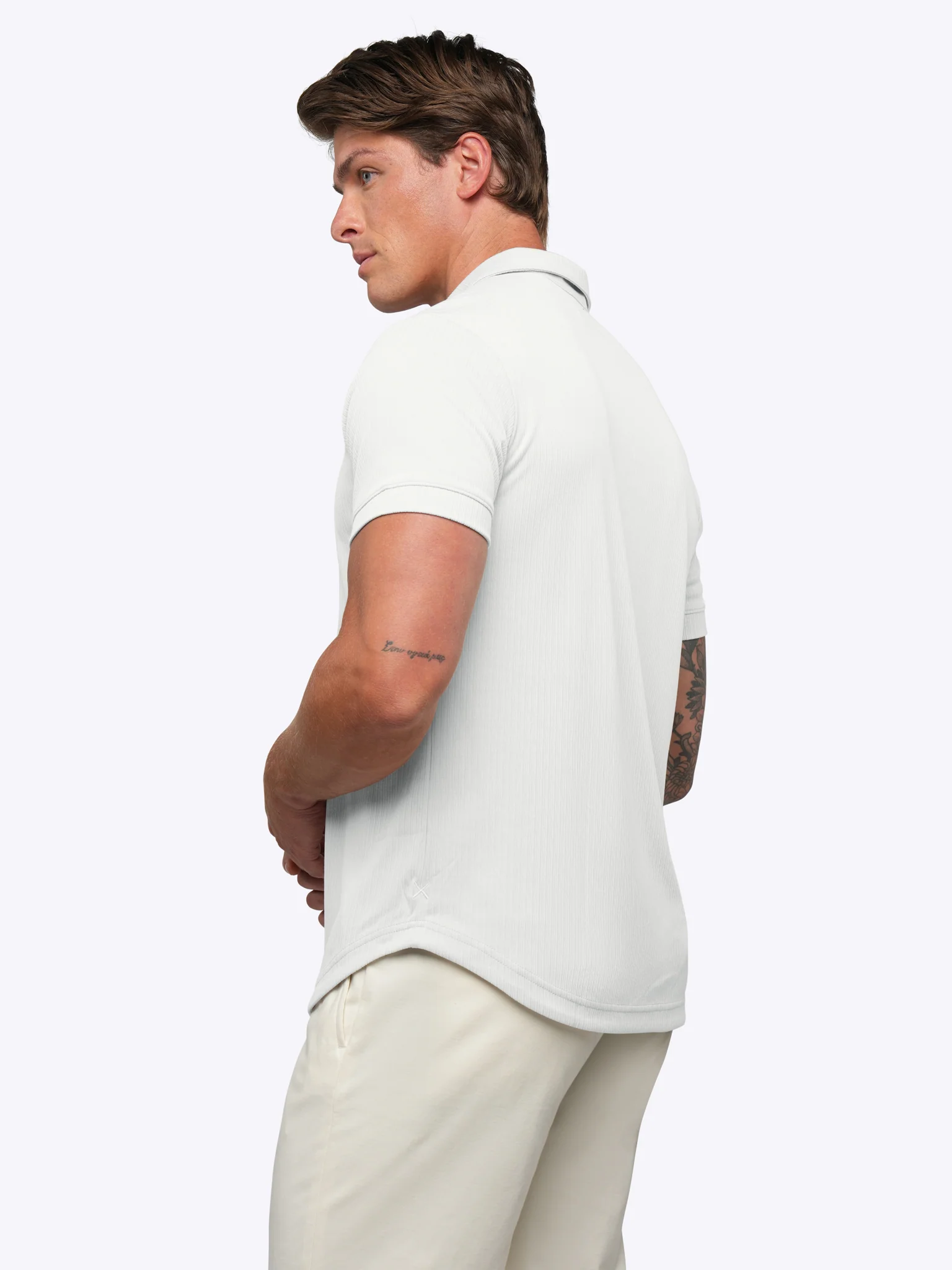 SoHo Ribbed Polo | White Signature-Fit - Image 3