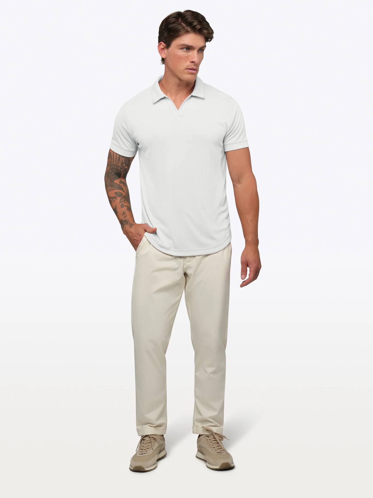 SoHo Ribbed Polo | White Signature-Fit - Image 4