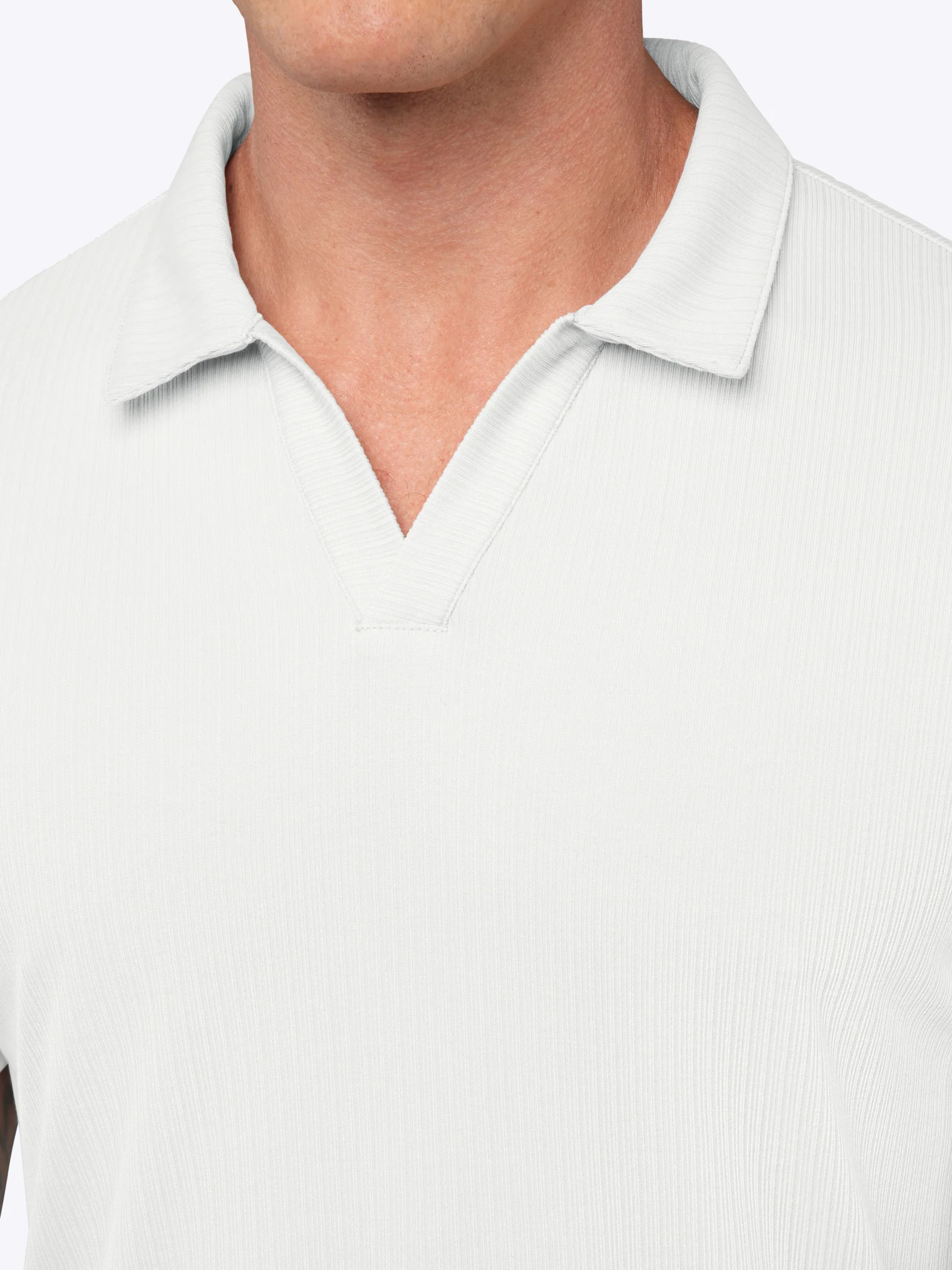 SoHo Ribbed Polo | White Signature-Fit - Image 5