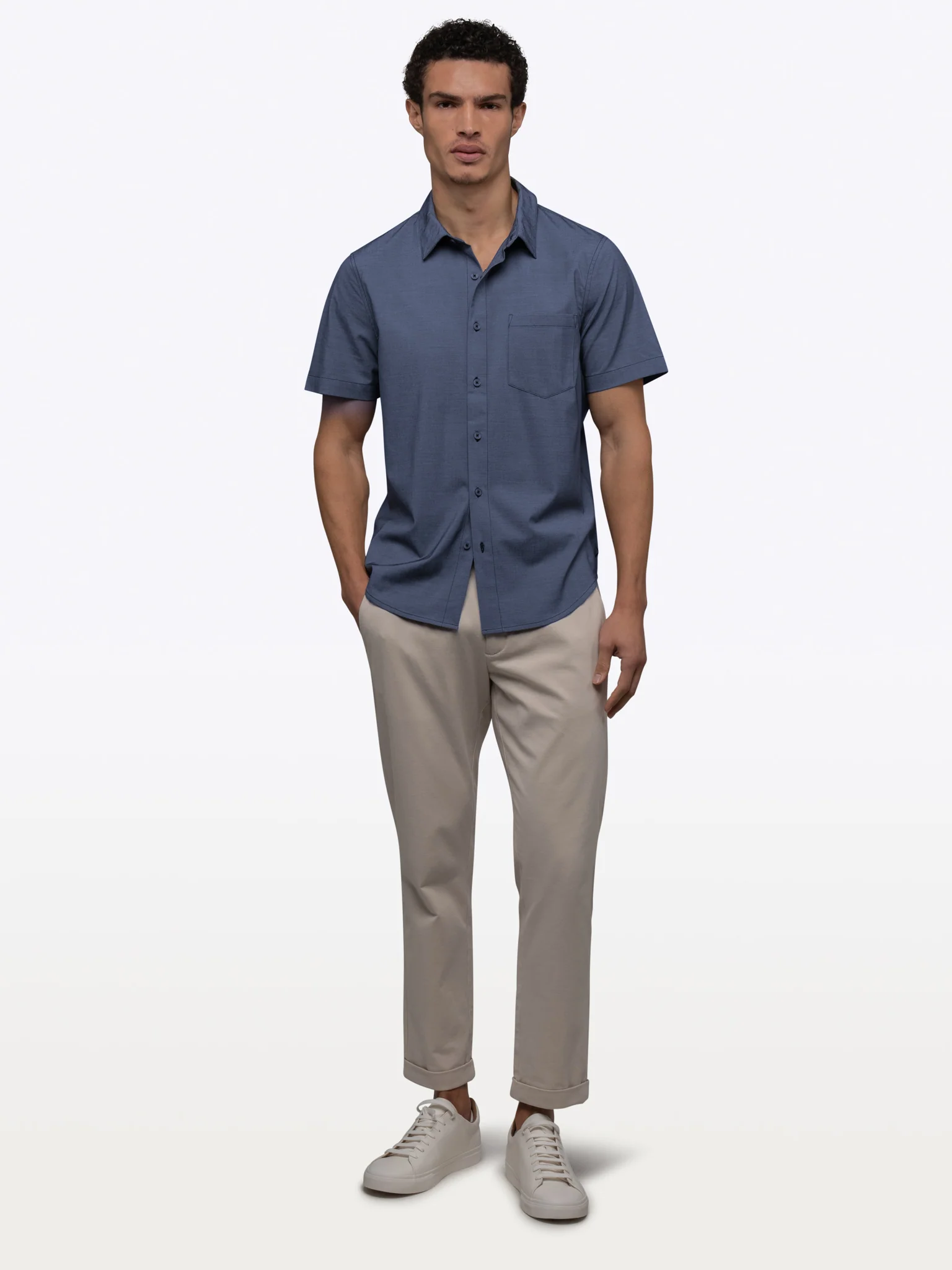Soho Short Sleeve Button Up | Pacific Blue - Image 4